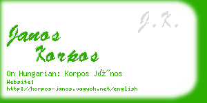 janos korpos business card